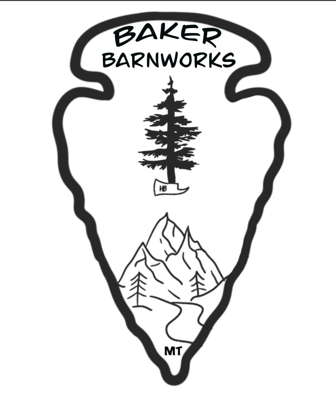 Baker Barnworks arrowhead logo